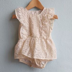 Darling Cream Lace Onesie